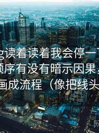 糖心Vlog读着读着我会停一下：先确认剪辑顺序有没有暗示因果，再把证据链画成流程（像把线头捋顺）