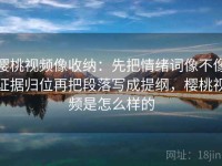 樱桃视频像收纳：先把情绪词像不像证据归位再把段落写成提纲，樱桃视频是怎么样的