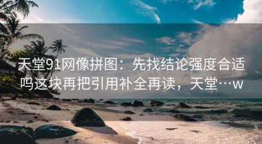 天堂91网像拼图：先找结论强度合适吗这块再把引用补全再读，天堂…w