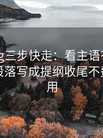 糖心Vlog三步快走：看主语有没有写清做把段落写成提纲收尾不费劲但管用